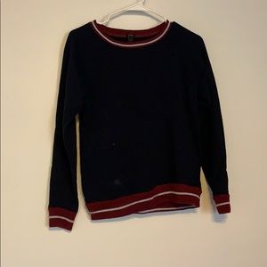 Navy j. Crew crewneck sweater with red edges